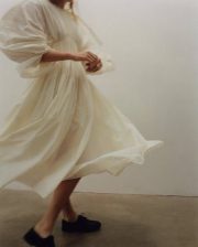 CALLA SKIRT - Ruched Waist Maxi Skirt (White) - Image 4